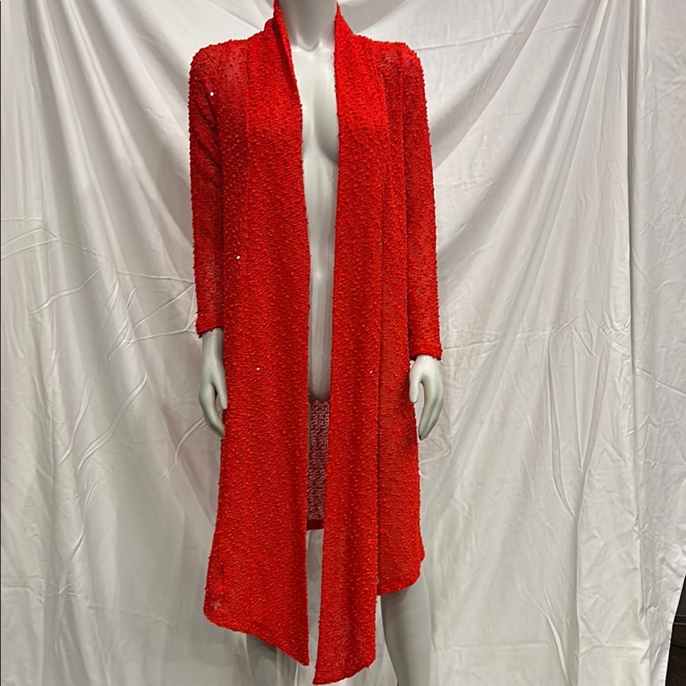 🔥3 for $12. Vibrant Red Long Open Cardigan